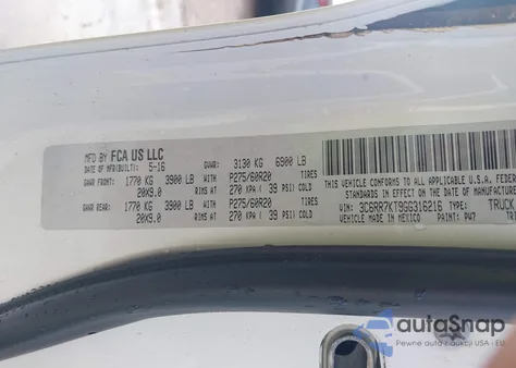 2016 Ram 1500 Express z USA, uszkodzony, nr VIN 3C6RR7KT9GG316216